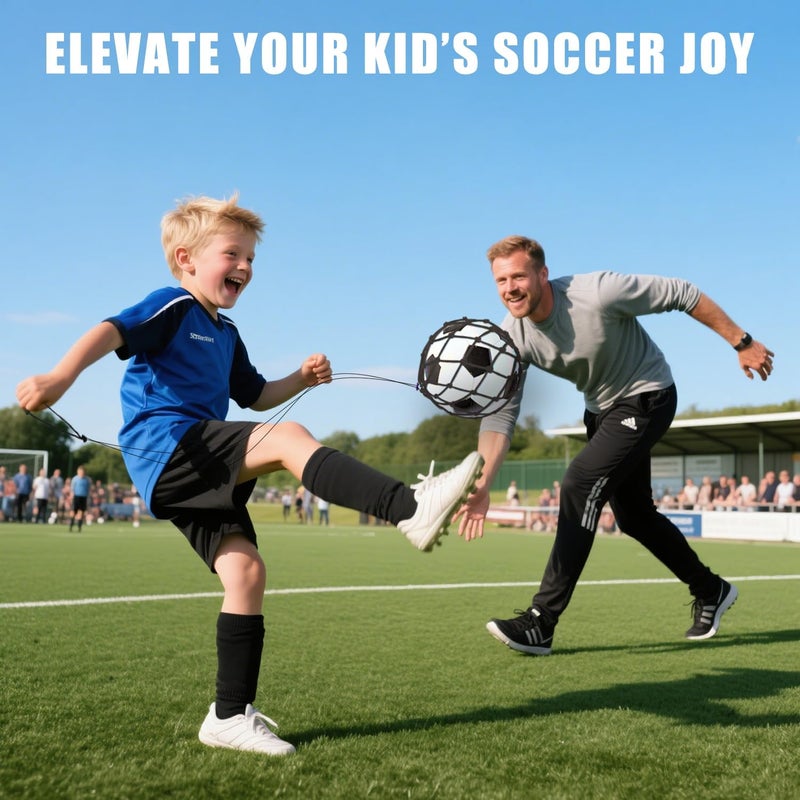 BWEALT Soccer Kick Trainer 3PCS(not Include Ball), Adjustable Return Net Football Training Aid for Throw Solo Juggling Practice, Fits Size 3, 4, 5 Balls, Great Gift for Boys, Girls and Soccer Enthusiasts - Image 5